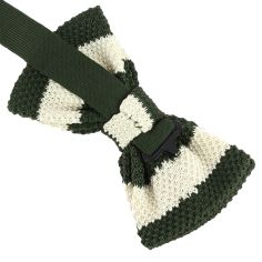 Noeud papillon tricot preppy aviron kaki crème Clj Charles Le Jeune 2