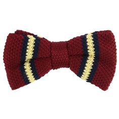 Noeud papillon tricot preppy aviron bordeaux marine crème Clj Charles Le Jeune