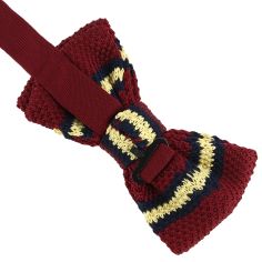 Noeud papillon tricot preppy aviron bordeaux marine crème Clj Charles Le Jeune 2