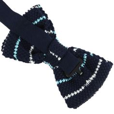 Noeud papillon tricot Linéa marine Clj Charles Le Jeune 2