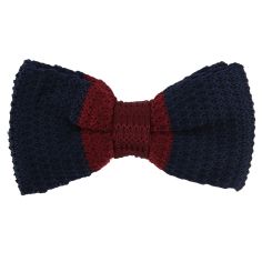 Noeud papillon tricot Stelvio Marine et Bordeaux Clj Charles Le Jeune