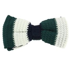 Noeud papillon tricot Cunard, vert et crème Clj Charles Le Jeune