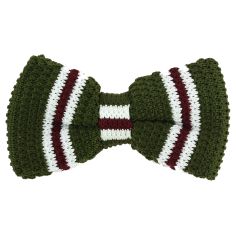 Noeud papillon tricot preppy aviron Kaki blanc bordeaux Clj Charles Le Jeune