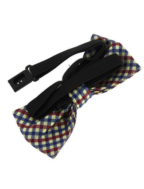 Noeud Papillon Hipster, carré jaune bleu rouge Clj Charles Le Jeune