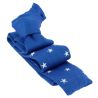 Cravate Tricot maille très fine Stella, bleu, étoiles brodées blanches Clj Charles Le Jeune