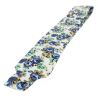 Cravate Liberty en coton, Fleurs bleues et feuillage café Clj Charles Le Jeune