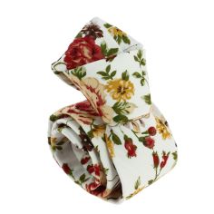 Cravate Liberty en coton, Pivoine rouge Clj Charles Le Jeune 2