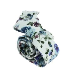 Cravate Liberty en coton, Pivoines ciel et bleues Clj Charles Le Jeune 2