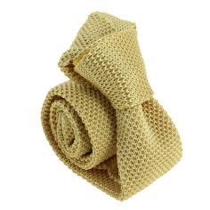 Cravate Tricot unie, Jaune paille. Arcobaleno Clj Charles Le Jeune 2