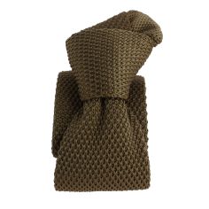 Cravate Tricot unie, Marron écorce. Arcobaleno Clj Charles Le Jeune