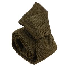 Cravate Tricot unie, Marron Tabac. Arcobaleno Clj Charles Le Jeune 2