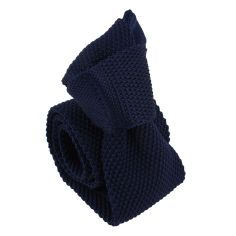 Cravate Tricot unie, Bleu marine royale. Arcobaleno Clj Charles Le Jeune 2