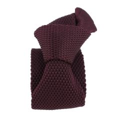 Cravate Tricot unie, Rouge Bordeaux. Arcobaleno Clj Charles Le Jeune