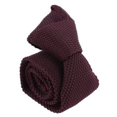 Cravate Tricot unie, Rouge Bordeaux. Arcobaleno Clj Charles Le Jeune 2