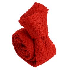 Cravate Tricot unie, Rouge de Venise. Arcobaleno, grosse maille. Clj Charles Le Jeune 2