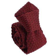 Cravate Tricot unie, Rouge sang de Boeuf. Arcobaleno, grosse maille. Clj Charles Le Jeune 2