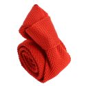 Cravate Tricot unie, Rouge coquelicot. Arcobaleno Clj Charles Le Jeune