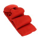 Cravate Tricot unie, Rouge coquelicot. Arcobaleno Clj Charles Le Jeune