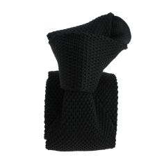 Cravate Tricot unie, Noir pétrole. Arcobaleno Clj Charles Le Jeune