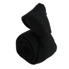 Cravate Tricot unie, Noir pétrole. Arcobaleno Clj Charles Le Jeune 2