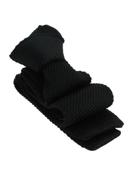 Cravate Tricot unie, Noir pétrole. Arcobaleno Clj Charles Le Jeune
