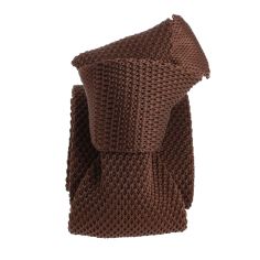 Cravate Tricot unie, Marron cacao. Arcobaleno Clj Charles Le Jeune