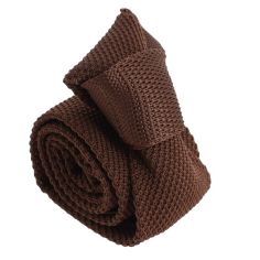 Cravate Tricot unie, Marron cacao. Arcobaleno Clj Charles Le Jeune 2