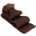 Cravate Tricot unie, Marron cacao. Arcobaleno Clj Charles Le Jeune