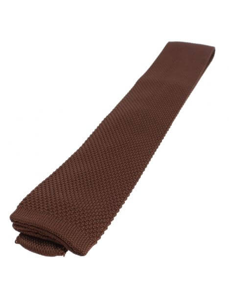 Cravate Tricot unie, Marron cacao. Arcobaleno Clj Charles Le Jeune