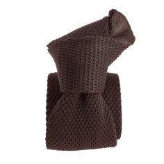 Cravate Tricot unie, Marron terre. Arcobaleno Clj Charles Le Jeune
