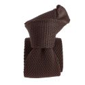 Cravate Tricot unie, Marron terre. Arcobaleno Clj Charles Le Jeune