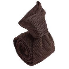 Cravate Tricot unie, Marron terre. Arcobaleno Clj Charles Le Jeune 2