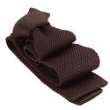 Cravate Tricot unie, Marron terre. Arcobaleno Clj Charles Le Jeune