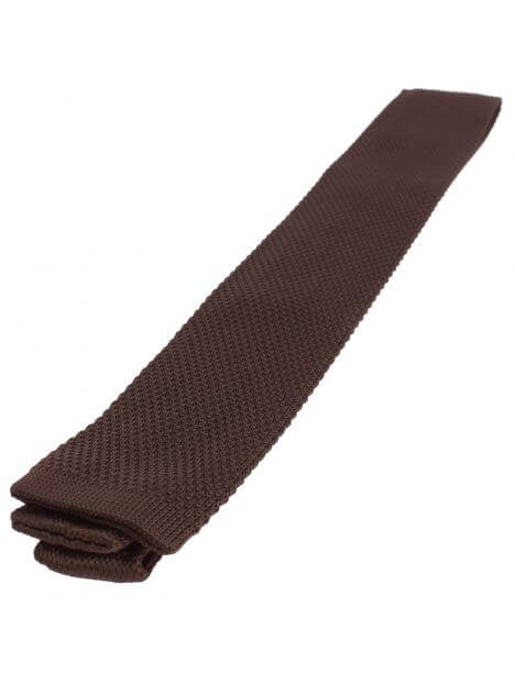 Cravate Tricot unie, Marron terre. Arcobaleno Clj Charles Le Jeune