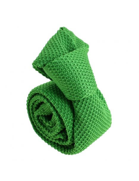 Cravate Tricot unie, Vert intense. Arcobaleno Clj Charles Le Jeune
