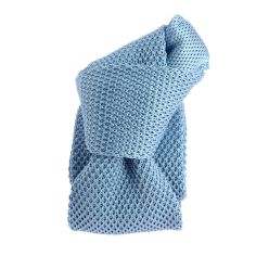 Cravate Tricot unie, Bleu ciel. Arcobaleno Clj Charles Le Jeune