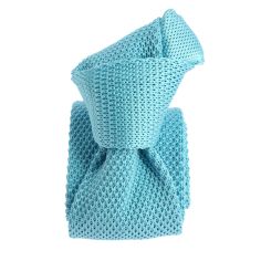 Cravate Tricot unie, Bleu d'eau. Arcobaleno Clj Charles Le Jeune