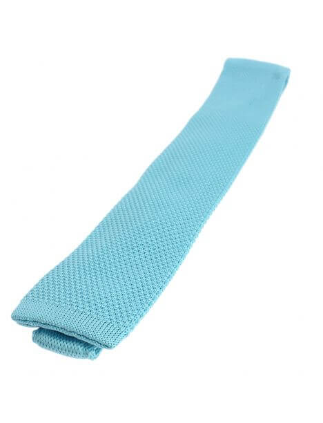 Cravate Tricot unie, Bleu d'eau. Arcobaleno Clj Charles Le Jeune