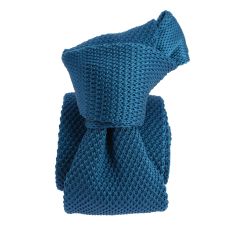 Cravate Tricot unie, Bleu céruléen. Arcobaleno Clj Charles Le Jeune