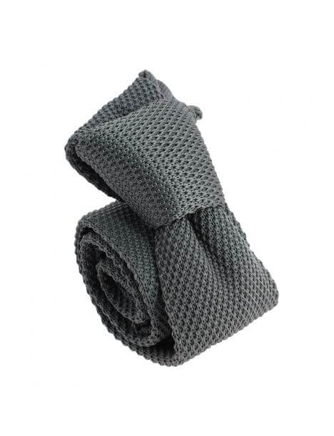 Cravate Tricot unie, Gris souris. Arcobaleno Clj Charles Le Jeune
