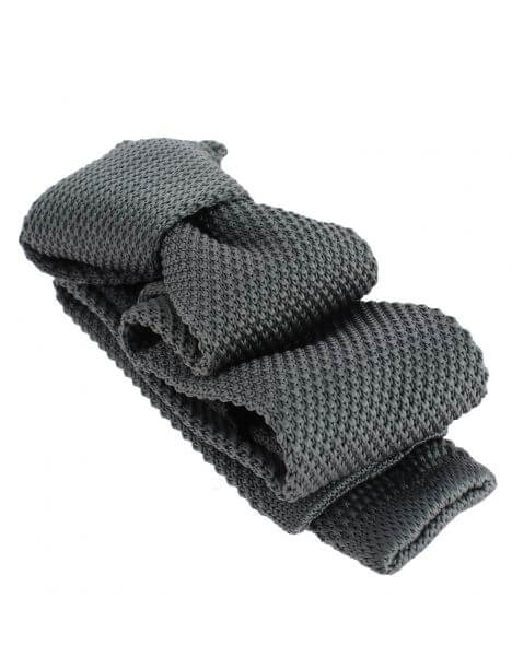 Cravate Tricot unie, Gris souris. Arcobaleno Clj Charles Le Jeune
