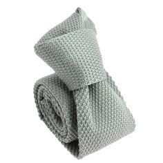 Cravate Tricot unie, Gris cendre. Arcobaleno Clj Charles Le Jeune 2