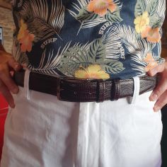 Ceinture cuir Naja, marron foncé Tony & Paul 2