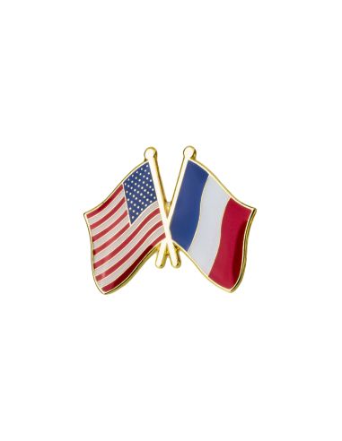 Pin's Drapeaux Jumelage France USA Clj Charles Le Jeune