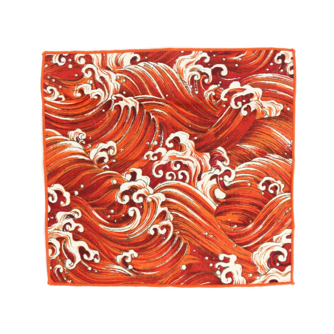 Pochette de costume, Hokusai, vagues rouges Clj Charles Le Jeune