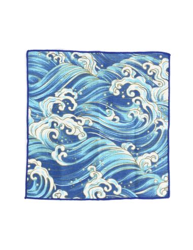 Pochette de costume, Hokusai, vagues bleues Clj Charles Le Jeune