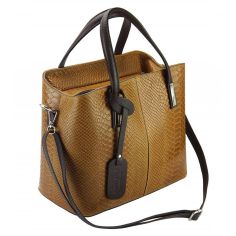 Sac à main Vanessa Croco, en cuir de veau. Tony & Paul