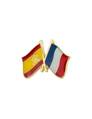 Pin's Drapeaux Jumelage France Espagne Clj Charles Le Jeune