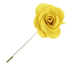 Boutonnière Jaune Soleil, Rose sauvage Cravate Avenue Signature