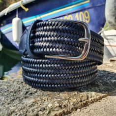 Ceinture cuir Tressia, Bleu marine profond Tony & Paul 2